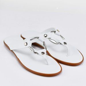 NIB Hogan by Tod's White Ibiza Ring Leather Sandals 9.5